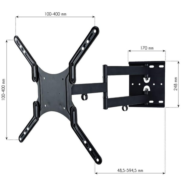 Techly ICA-PLB 136M TV-kiinnike 139,7 cm (55") Musta