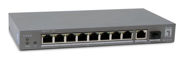 LevelOne GEP-1011 verkkokytkin Hallitsematon L2 Gigabit Ethernet (10/100/1000) Power over Ethernet -tuki Työpöytä-/seinäkiinnitys Harmaa