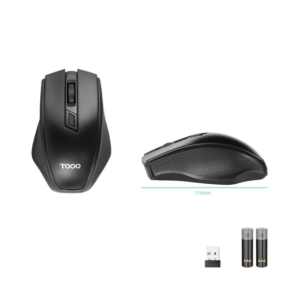 TooQ TQMW-1102-B hiiri Universaali Oikeakätinen Langaton RF Optinen 1600 DPI