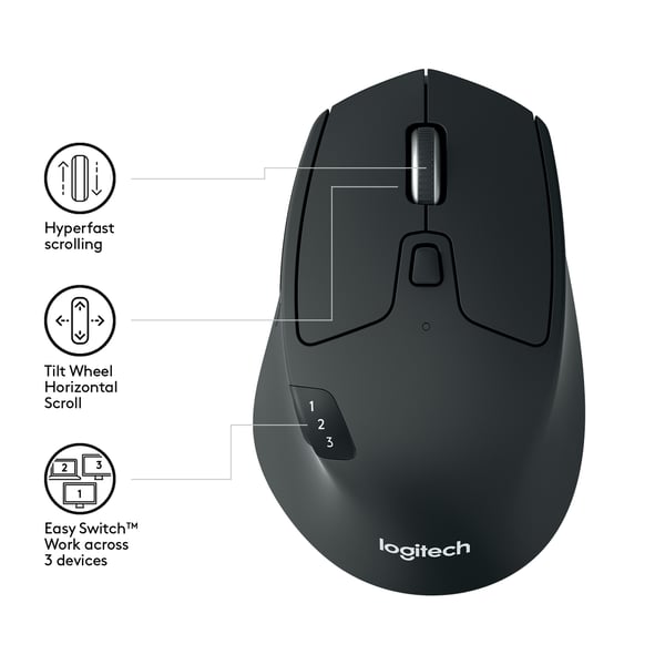 Logitech M720 Triathlon langaton hiiri Bluetooth+Unifying (910-004791)