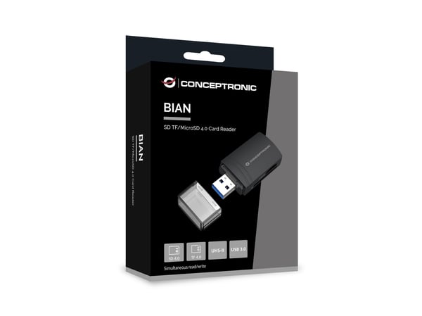 Conceptronic BIAN06B kortinlukija USB 3.2 Gen 1 (3.1 Gen 1) Type-A Musta