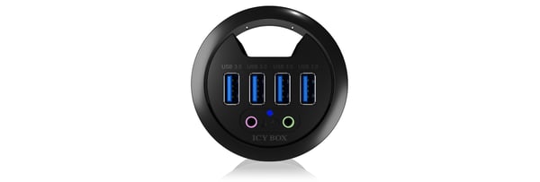 ICY BOX IB-HUB1403A eluttag Svart