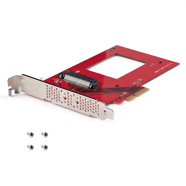 StarTech.com U.3 till PCIe-kortadapter, PCIe 4.0 x4-adapter för 2,5-tums U.3 NVMe SSD-enheter, SFF-TA-1001 PCI Express-tilläggskort för stationära datorer/servrar, TAA-kompatibel - OS-oberoende