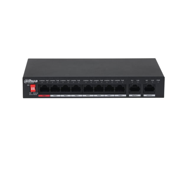 Dahua Technology PoE PFS3010-8ET-96-V2 netværksswitch Ikke administreret Gigabit Ethernet (10/100/1000) Strøm over Ethernet (PoE) Sort Dahua Technology PoE PFS3010-8ET-96-V2 netværksswitch Ikke administreret Gigabit Ethernet (10/100/1000) Strøm over Ethernet (PoE) Sort