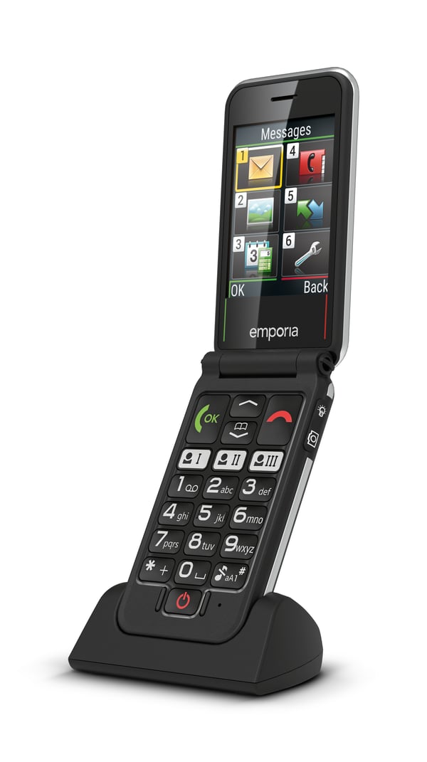 Emporia emporiaJOY-LTE 7,11 cm (2.8") 115 g Sort Senior telefon
