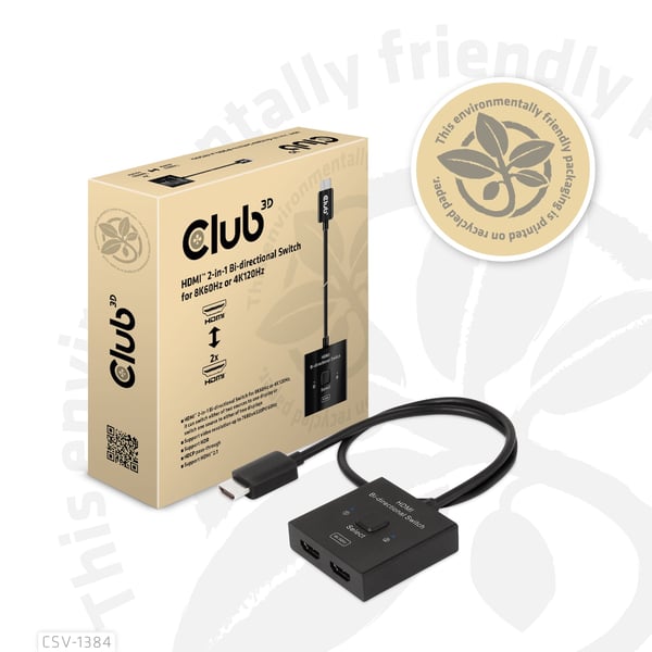 CLUB3D CSV-1384 KVM-switchar Svart