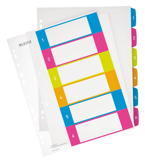 Leitz WOW printbart register, PP, ekstra bredt