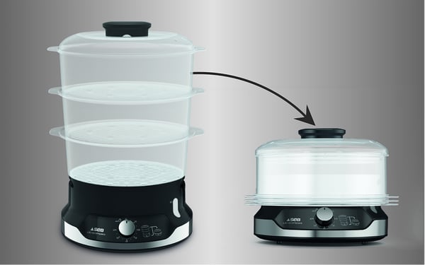 Tefal Ultracompact VC2048 höyrykeitin 3 kori(a) Vapaasti seisova 800 W Musta