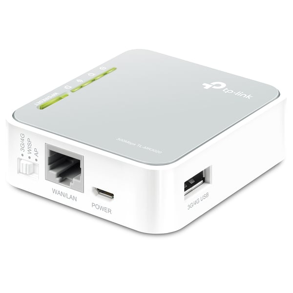 TP-Link TL-MR3020 trådløs router Hurtigt ethernet Enkelt band (2,4 GHz) Grå, Hvid