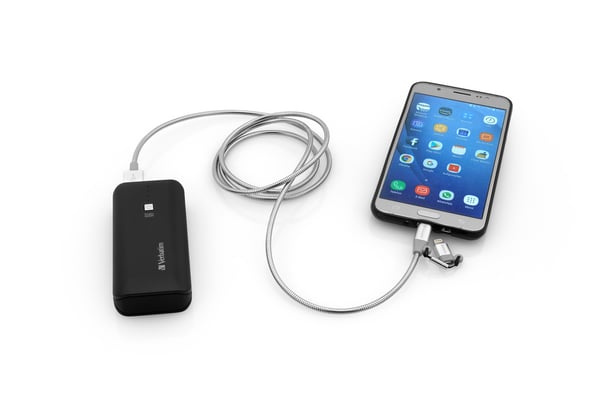 Verbatim 48869 USB-kabel 1 m USB A Micro-USB B/Lightning Aluminium, Grå