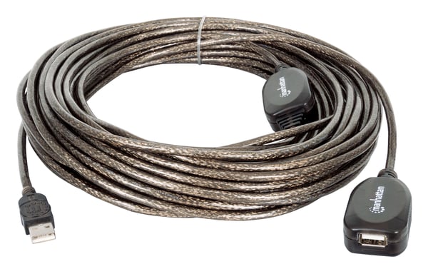 Manhattan 150958 USB-kabel USB 2.0 20 m USB A 0,48 Gbit/sek. Sort