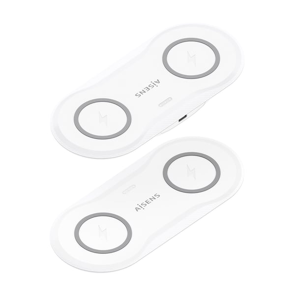 AISENS ASCH-15W2WC059-W oplader til mobil enhed Hovedtelefoner, Smartphone Hvid USB Trådløs opladning Indendørs