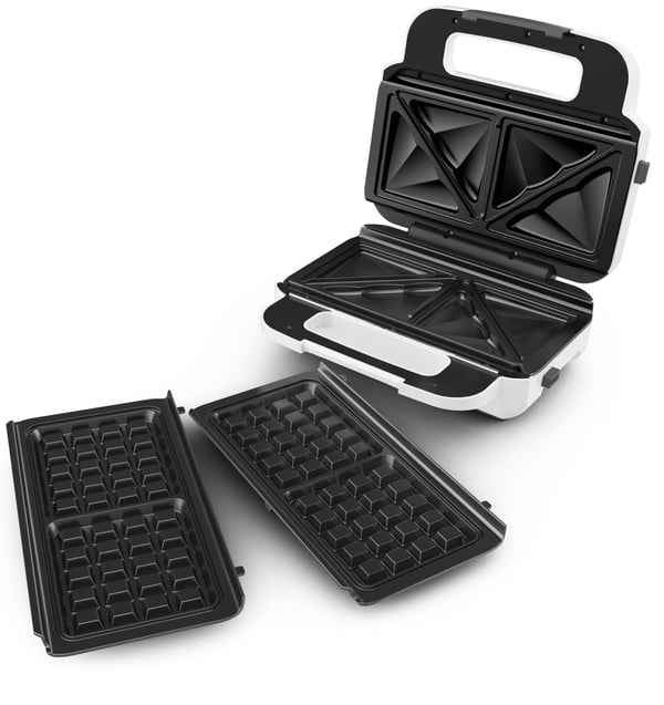 Tefal Snack XL SW7011 smörgåsgrill 850 W Vit, Rostfritt stål