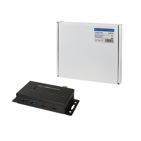LogiLink UA0316 gränssnittshubbar 10000 Mbit/s Svart