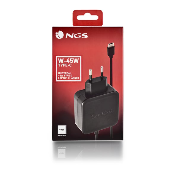 NGS ﻿﻿W-45W TYPEC Kannettava tietokone, Älypuhelin, Tabletti Musta AC Sisätila