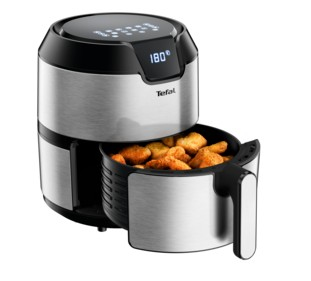 Tefal Easy Fry EY401D Yksi 4,2 L Erillinen 1500 W Kuumakiertoilmakypsennin Musta, Ruostumaton teräs