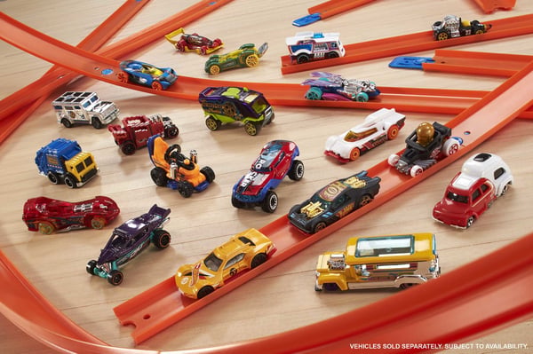 Hot Wheels HOT WHEELS-presentförpackning med 50 bilar, variationspaket med leksakssportbilar, present till barn från 3 år