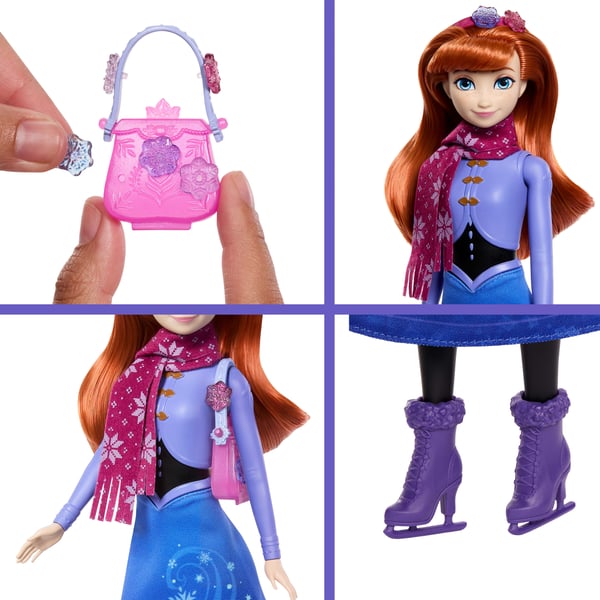 Disney Frozen Disney Frost Jewel Reveal Anna-skøjteløberdukke med 8 overraskelser, inkl. smykkeskrin og tilbehør