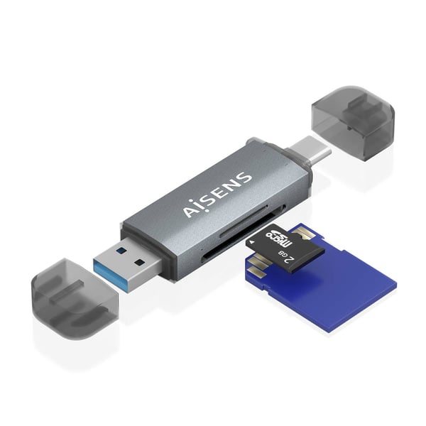 AISENS ASCR-2AC08-GR kortinlukija USB 3.2 Gen 1 (3.1 Gen 1) Type-A/Type-C Harmaa