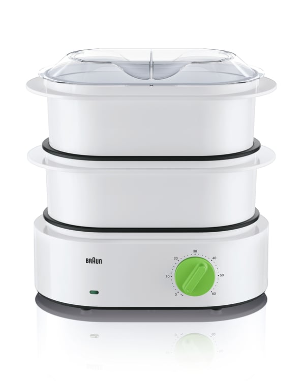 Braun FS 3000 höyrykeitin 2 kori(a) Pöytämalli 850 W Vihreä, Valkoinen