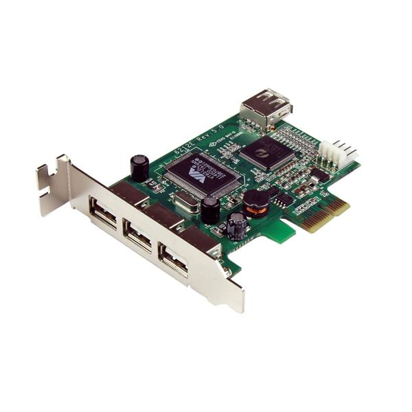 StarTech.com 4-portars USB 2.0 HighSpeed PCI Express Low Profile-gränssnittskort - 1 x USB 2.0 inte