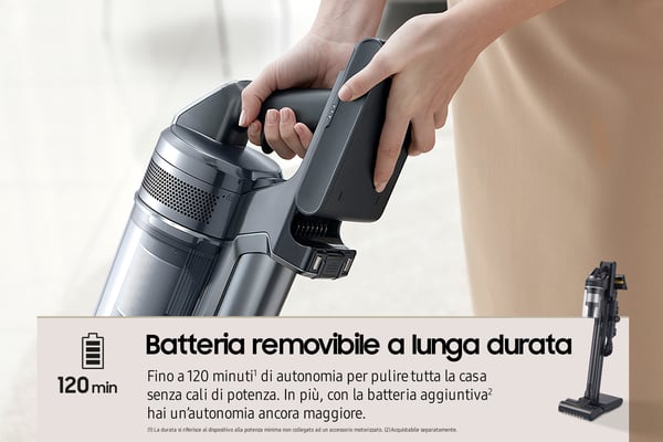 Samsung VS20C9554TK Sauvaimuri Akku Kuiva Sykloninen Pussiton 0,8 L 580 W Musta