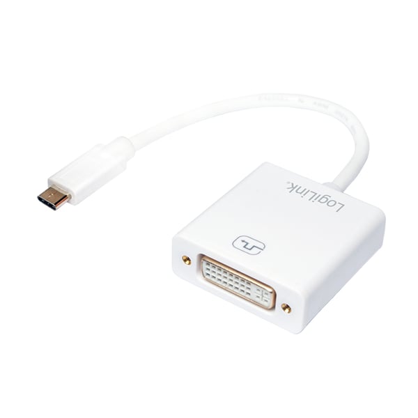 LogiLink UA0245A videokabel adapter 0,14 m DVI USB Type-A Hvid