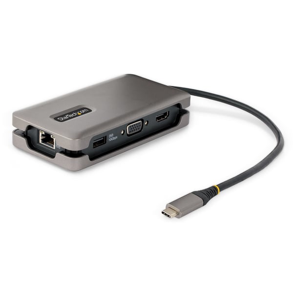 StarTech.com USB-C Multiport Adapter, HDMI/VGA, 4K 60Hz Video, 3-Port USB Hub, 100W Power Delivery P