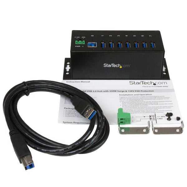 StarTech.com Industriel 7-port USB 3.0 Hub med overspændingsbeskyttelse