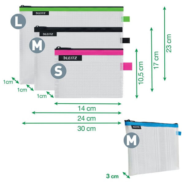 Leitz Traveller lomme WOW assorterede farver 4 stk.