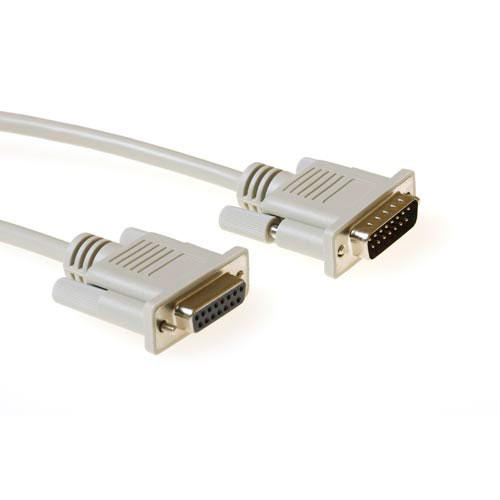 ACT 1.80m D-sub, M/F seriella kablar Elfenben 1,80 m 15 pin D-sub