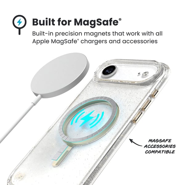 Speck Presidio Lux MagSafe - iPhone Air Cover (Glitter / Guld Metallic)