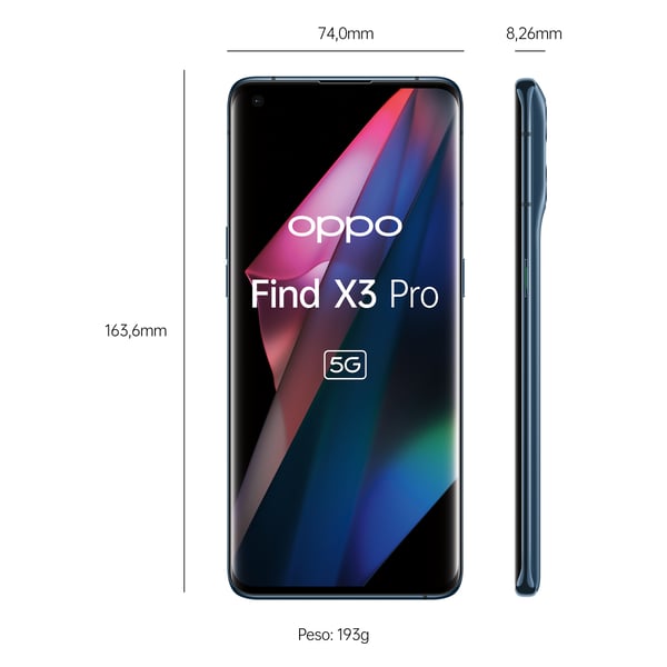 OPPO Find X3 Pro 17 cm (6.7") Kaksois-SIM ColorOS 11.2 5G USB Type-C 12 GB 256 GB 4500 mAh Sininen