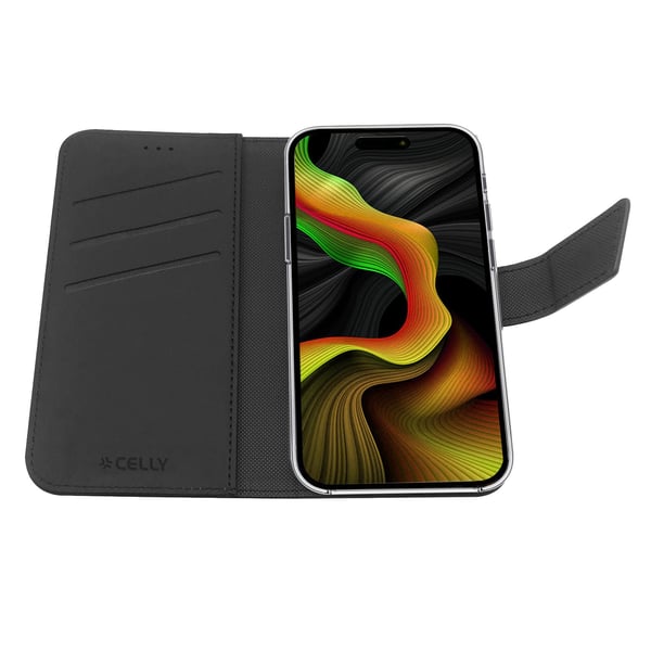 Celly WALLY1056 mobiltelefonfodral 17 cm (6.7") Plånbok Svart