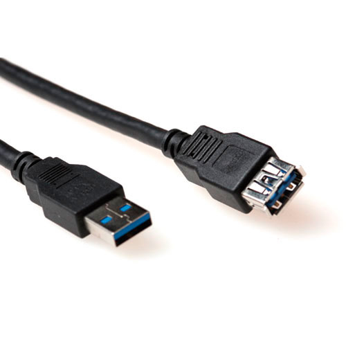 ACT USB 3.0 m/f 2m USB-kabel USB 3.2 Gen 1 (3.1 Gen 1) USB A Sort