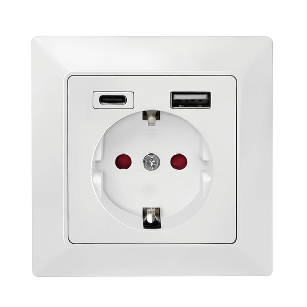 LogiLink PA0262 eluttag CEE 7/3 + USB Vit