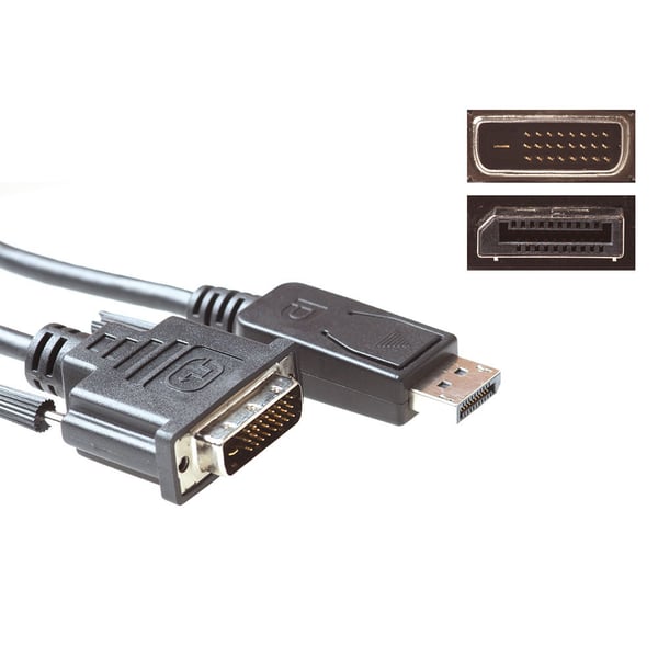 ACT AK3997 videokabel adapter 3 m DisplayPort DVI-D Sort