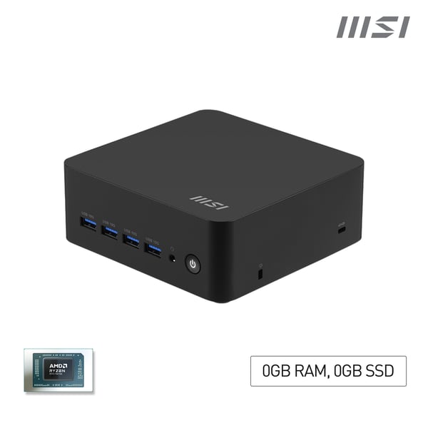 MSI Cubi Z AI 8M-006BEU Terning Sort 8845HS AMD SoC 3,8 GHz Indbyggede højttaler(e)