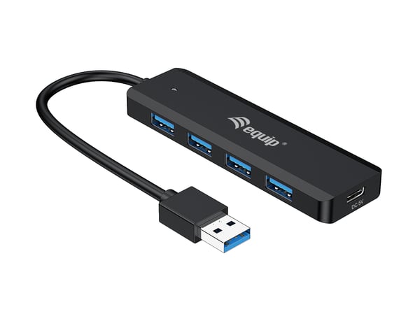 Equip 128959 gränssnittshubbar USB 3.2 Gen 1 (3.1 Gen 1) Type-A 5000 Mbit/s Svart