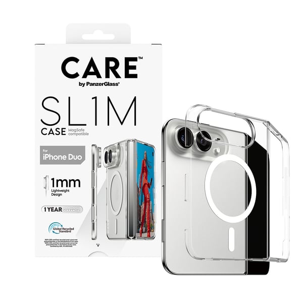 PanzerGlass CARE™ by ® SL1M Case Transparent m. Hvid MagSafe iPhone Duo