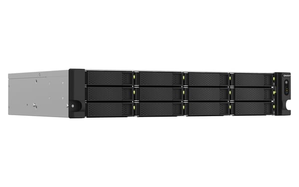 QNAP TS-1264U-RP NAS Teline ( 2U ) Intel® Celeron® 8 GB DDR4 0 TB QNAP QTS Alumiini, Musta