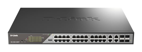 D-Link DSS-200G-28MPP verkkokytkin Hallittu L2 Gigabit Ethernet (10/100/1000) Power over Ethernet -tuki 1U Harmaa