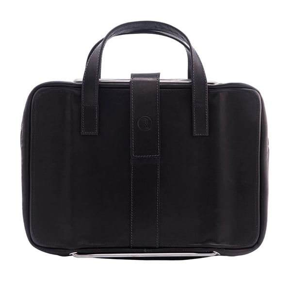 R-Go Tools R-Go Viva-laptoptaske, fuldkornet læder, ergonomisk med integreret laptopstativ, socialt produkt, til 15,6 tommer, sort
