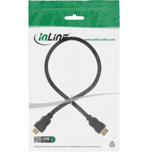 InLine 17055P HDMI-kabel 0,5 m HDMI Typ A (standard) Svart