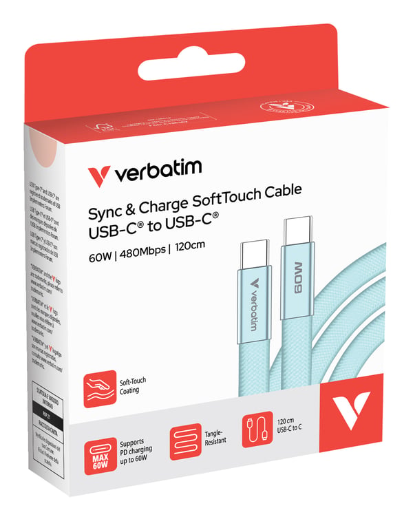 Verbatim 30273 USB-kabel USB 2.0 1,2 m USB C 0,48 Gbit/sek. 60 W Blå
