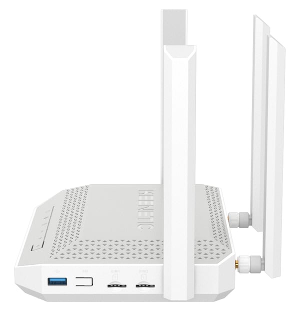 Keenetic Hero 4G+ (KN-2312) trådløs router Gigabit Ethernet Dual-band (2,4 GHz / 5 GHz) Grå, Hvid