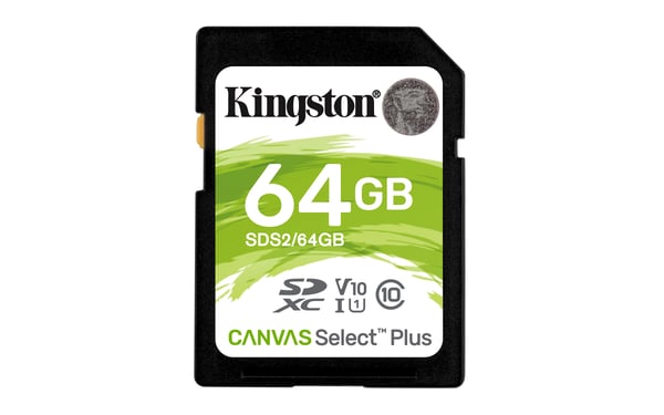 Kingston Technology 64 GB SDXC Canvas Select Plus 100R C10 UHS-I U1 V10