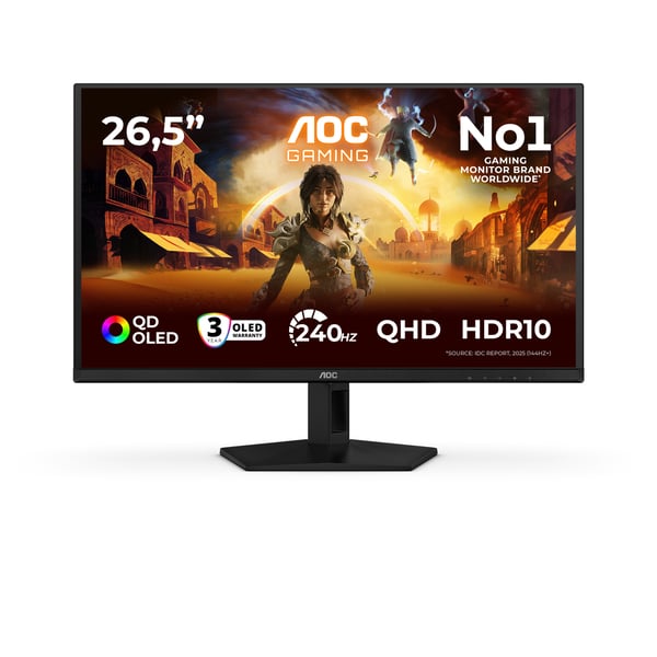AOC G4 Q27G41ZDF platta pc-skärmar 67,3 cm (26.5") 2560 x 1440 pixlar Quad HD QD-OLED Svart, Röd