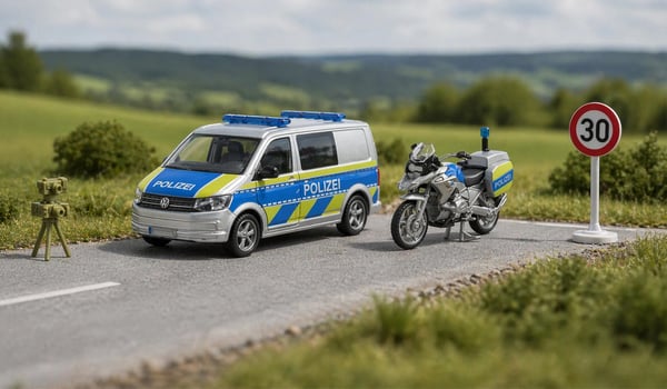 Siku VW T6 with motorbike police