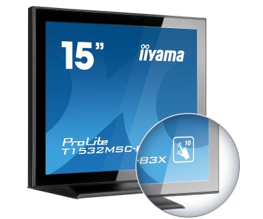 iiyama ProLite T1532MSC-B3X computerskærm 38,1 cm (15") 1024 x 768 pixel LED Berøringsskærm Bordplade Sort
